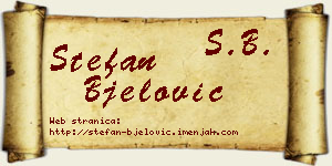Stefan Bjelović vizit kartica